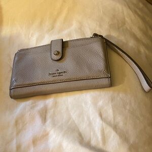 Kate Spade Taupe Leather Wristlet